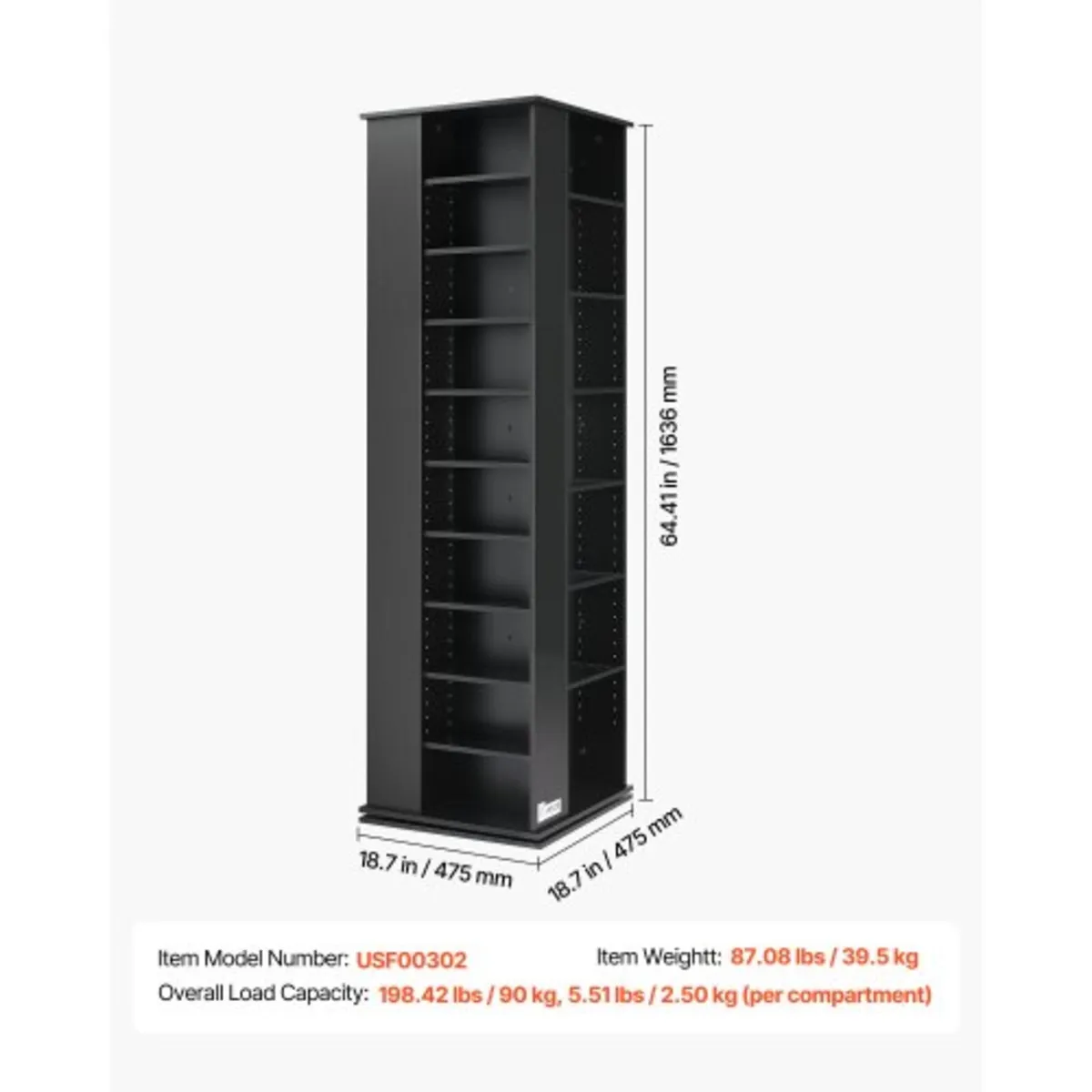 Media Storage Cabinet, CD Rack Tower, 34 Compartme - Image 2