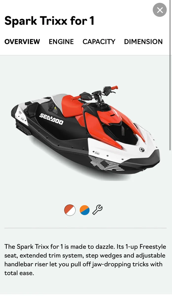2026 Seadoo Spark Trixx 1up - Image 1