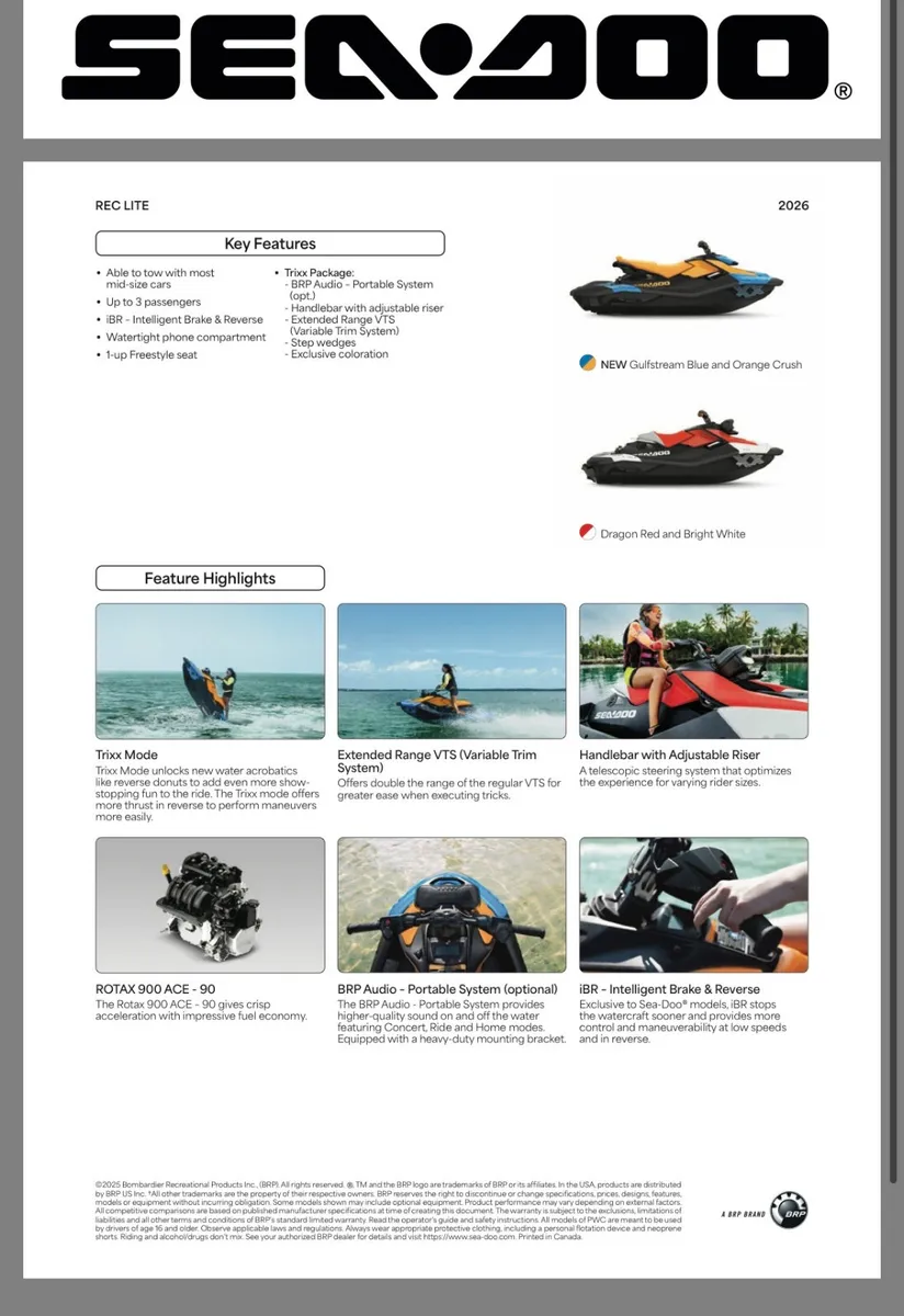 2026 Seadoo Spark Trixx 1up - Image 4