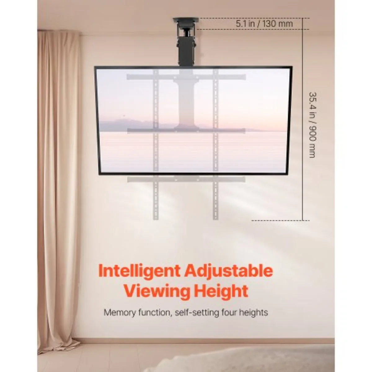 Motorized Ceiling TV Mount, TV Wall Mount for 32 t - Image 4