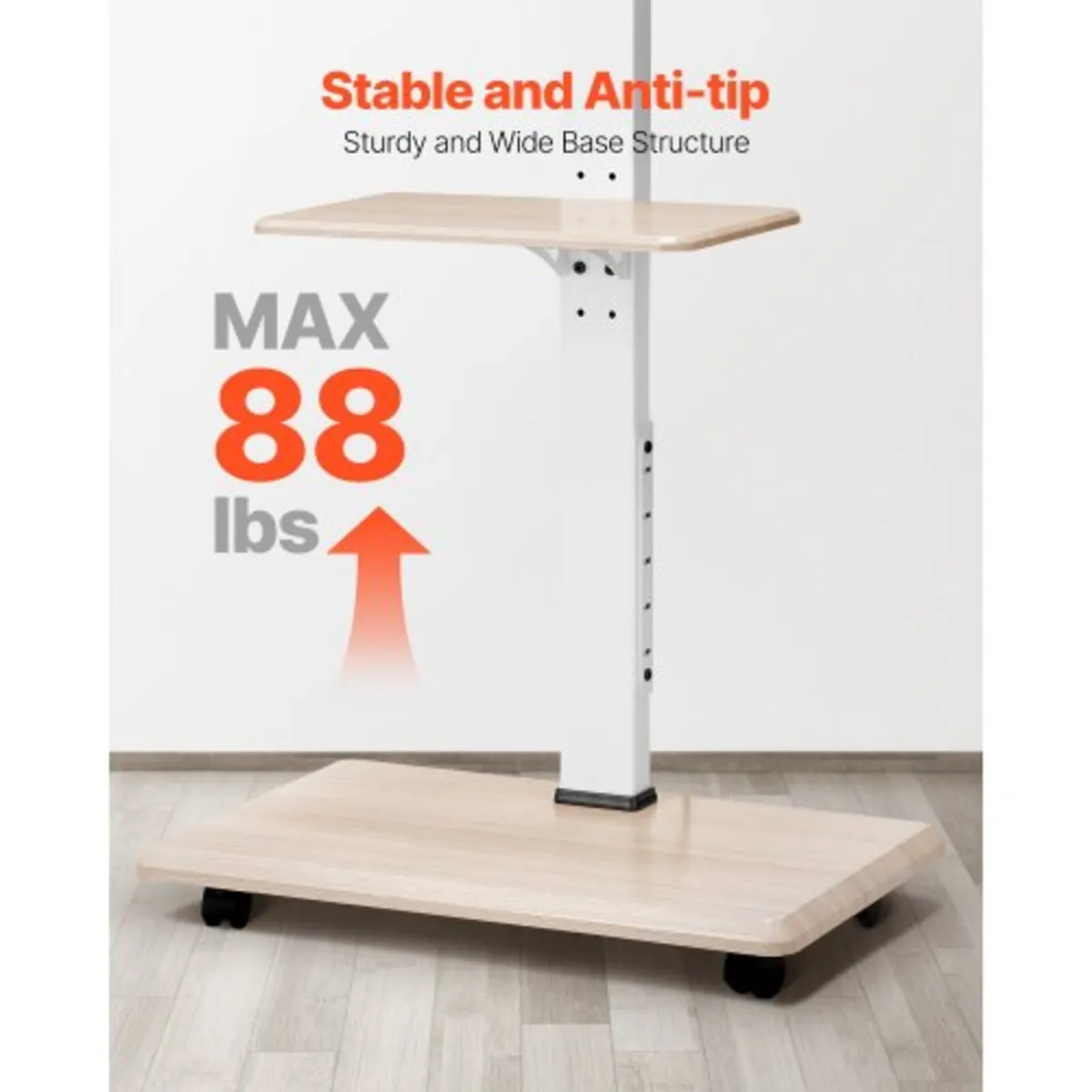 Rolling TV Stand, Mobile TV Cart for 32-70 Inch Sc - Image 3