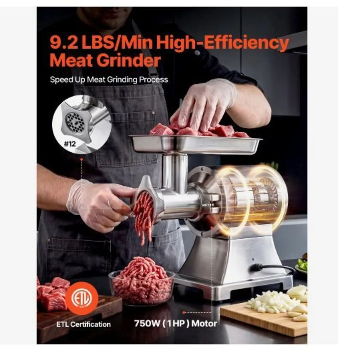 Commercial Meat Grinder, 4.2 kg/Min Capacity - Image 1