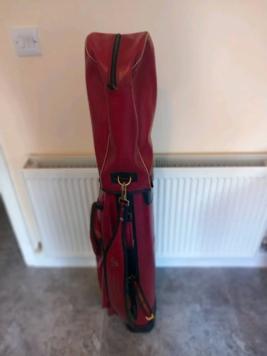 Dunlop vintage red leather golf bag. - Image 2