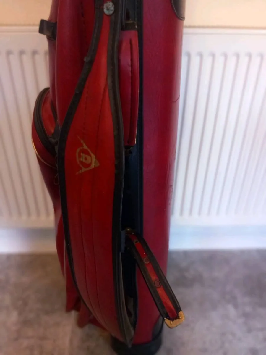 Dunlop vintage red leather golf bag. - Image 4