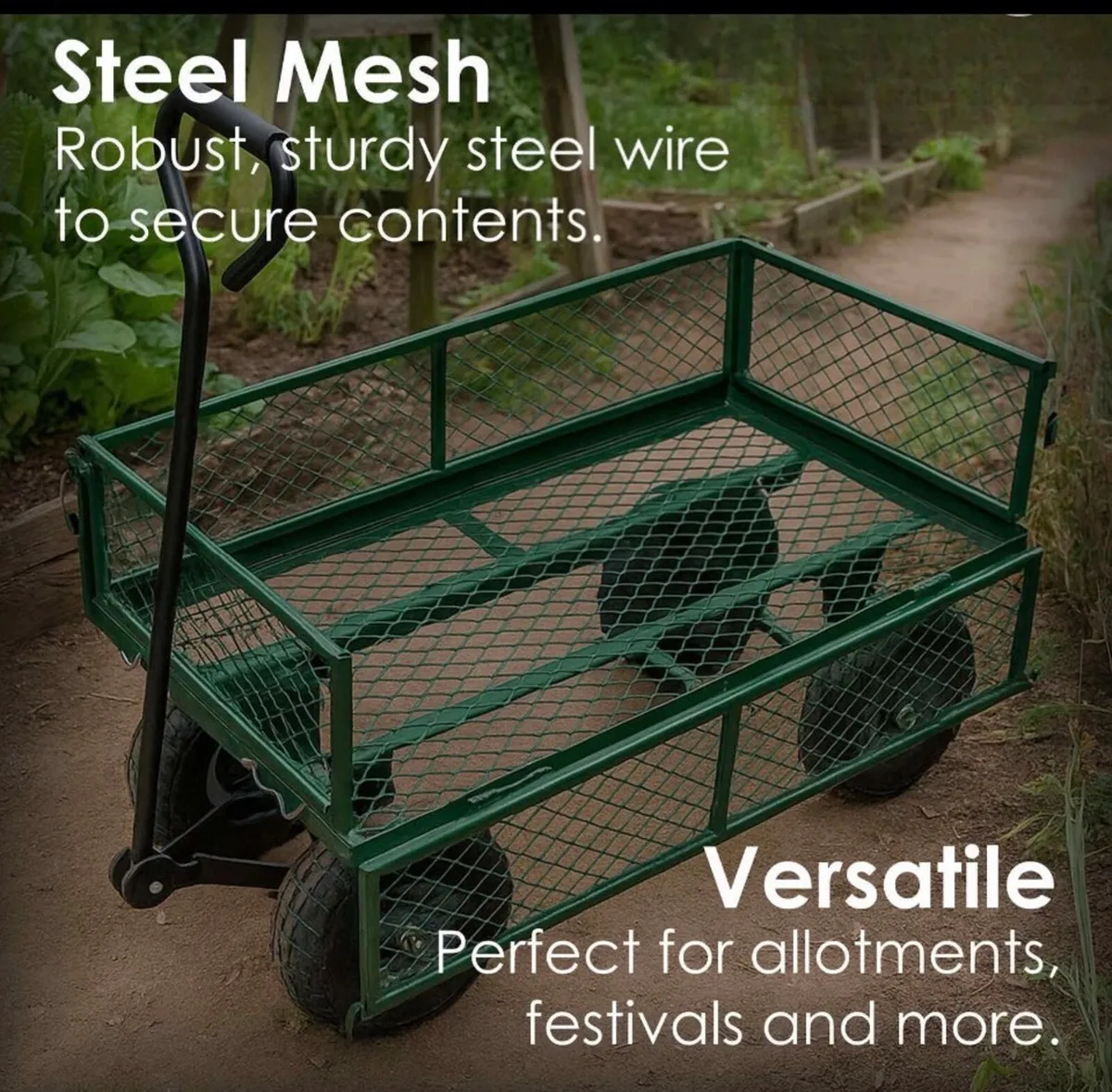 NEW Heavy Duty Metal Garden Cart Utility Trolley - Image 1