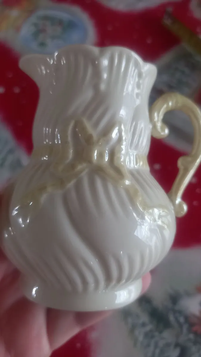 Belleek pottery creamer jug - Image 1
