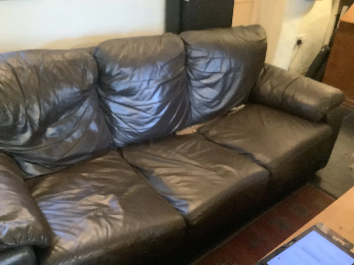 FREE  Leather Three Seat living Room Sofa