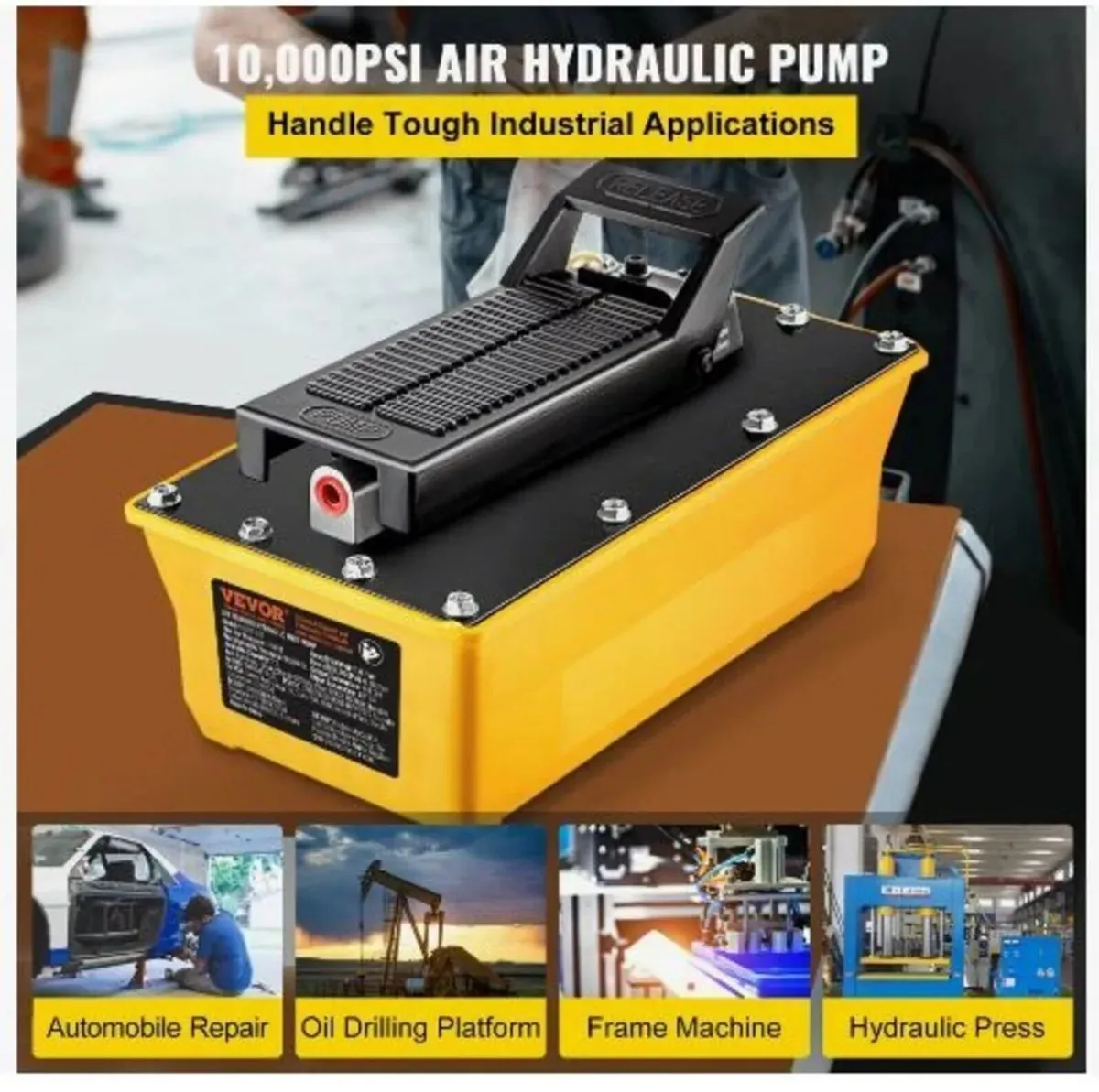 Air Hydraulic Pump Heavy Duty 10,000 PSI Foot Pump - Image 3