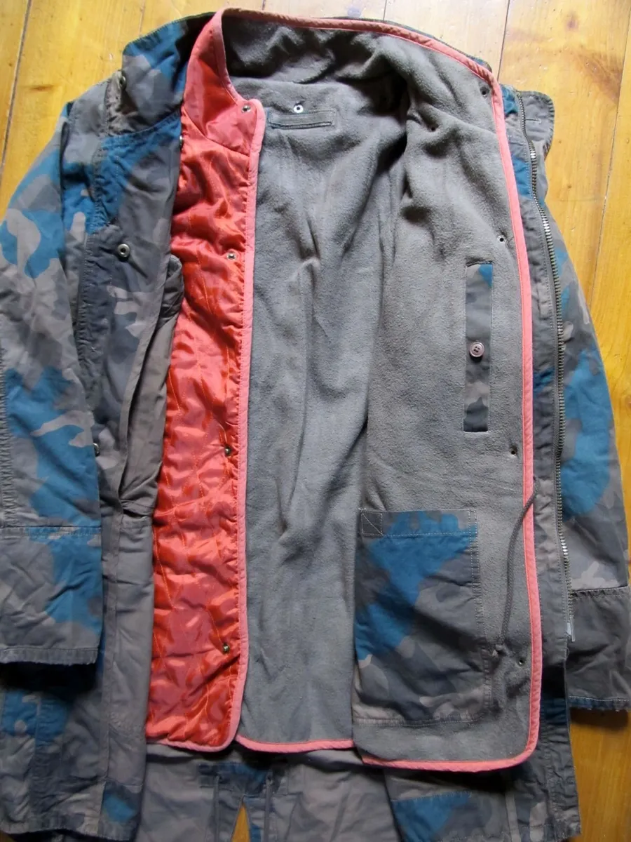 DKNY Jeans Camouflage Fishtail Parka, Size M - Image 1