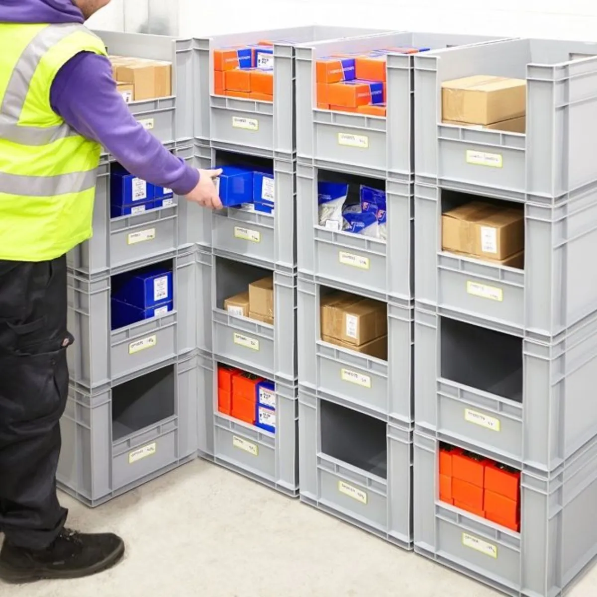 Open Front Euro Storage Boxes Bins - Image 1