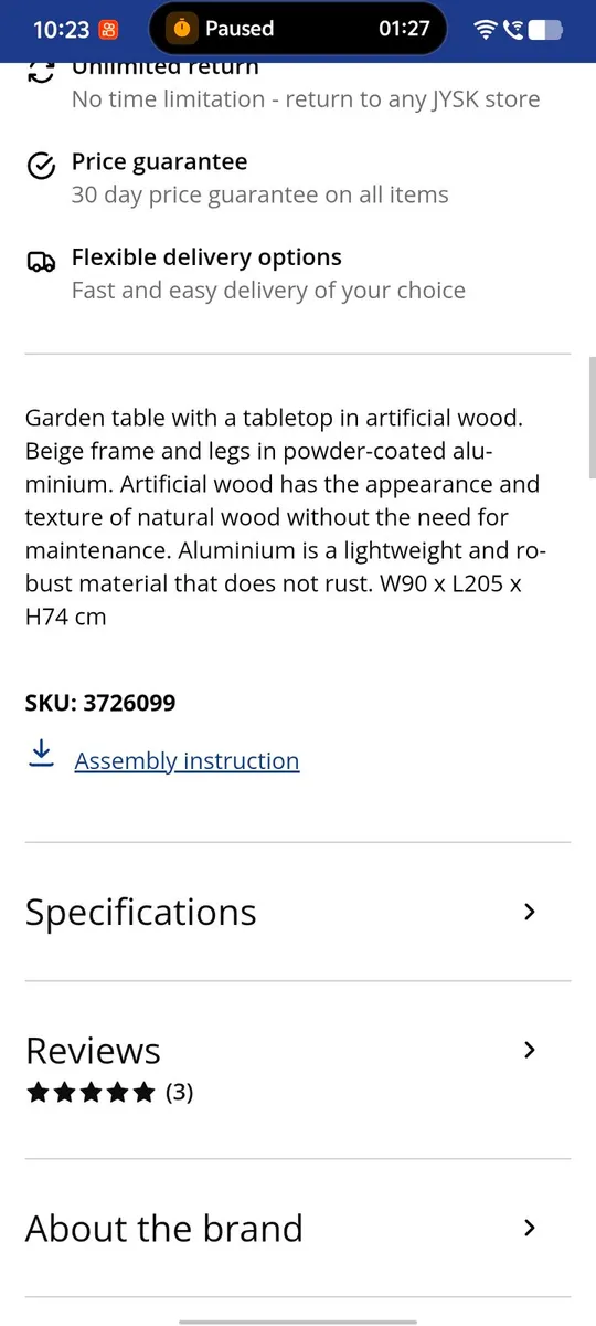 Large Brand new Garden Table - Image 2