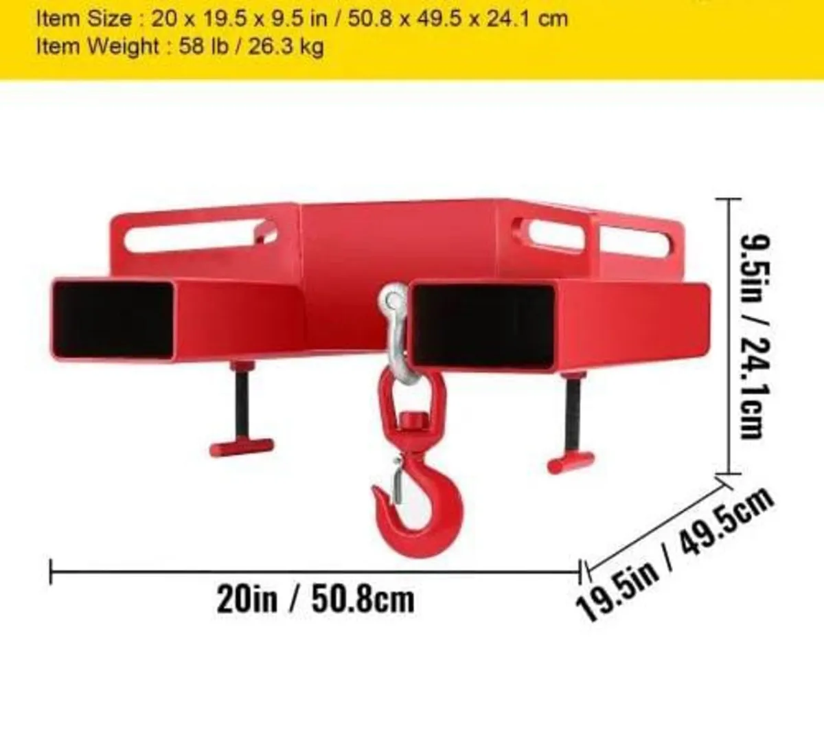 3 Ton Forklift Lifting Hook 6000 LBS/3000KG Capaci - Image 3