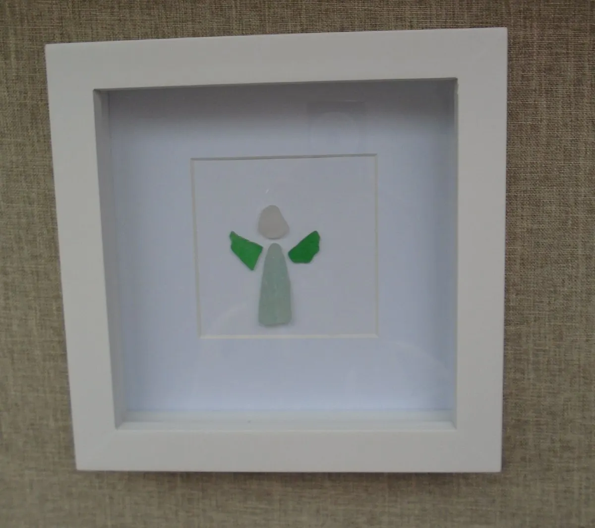 Seaglass angel picture, Home decor, Angel frame - Image 1