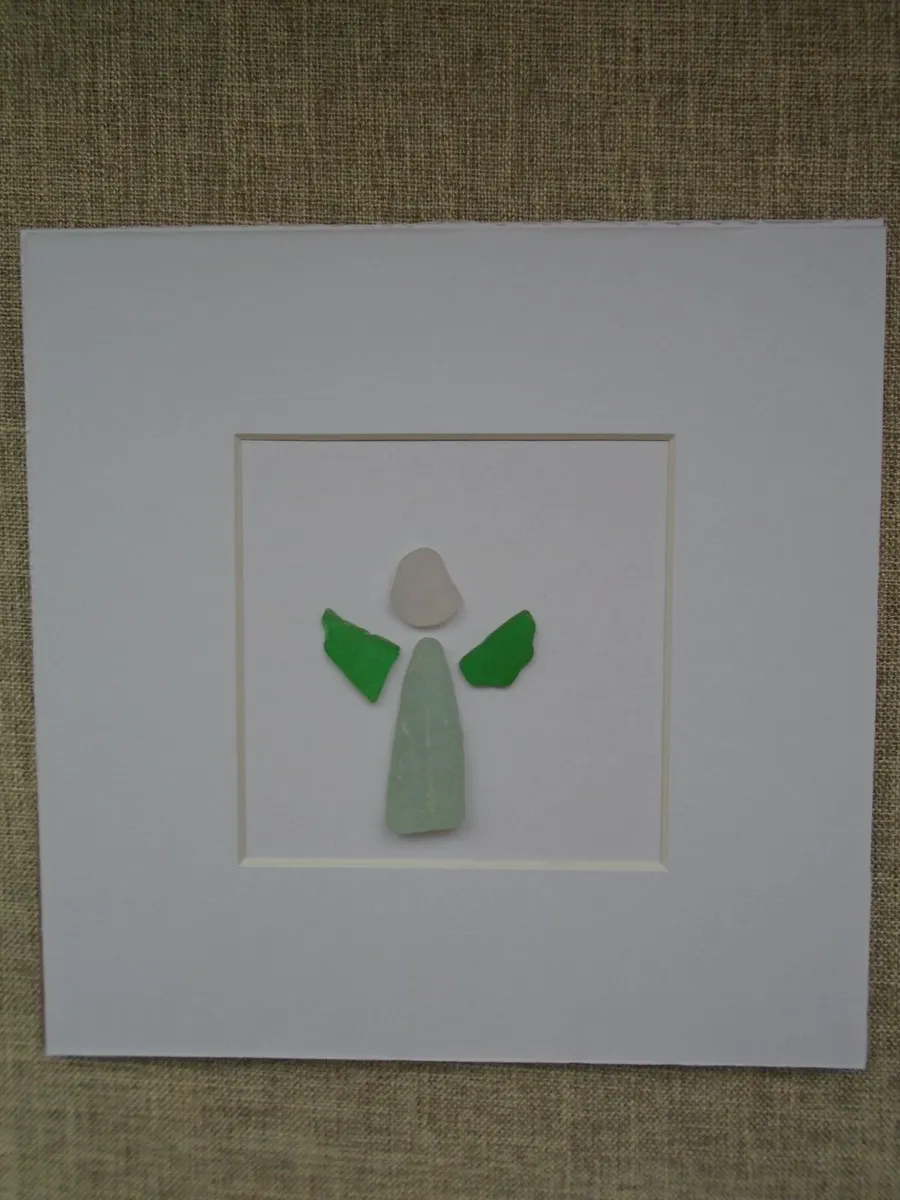 Seaglass angel picture, Home decor, Angel frame - Image 2