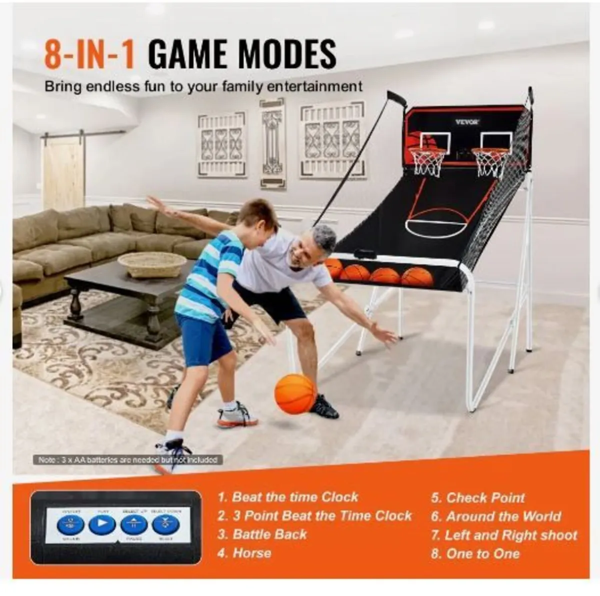 Foldable Basketball Arcade Game, 2 Player - Image 4