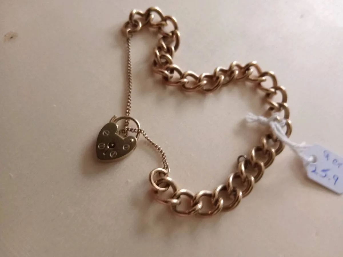 9ct gold curb bracelet 25.9gr - Image 4