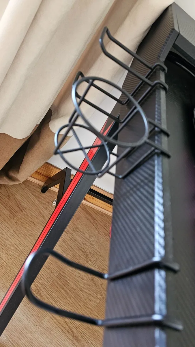 Minimalist Black Gaming desk with built in riser - Image 2