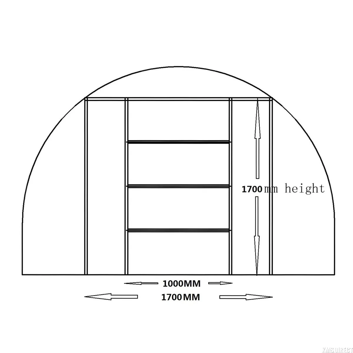BIRCHTREE Polytunnel Galvanised Frame Greenhouse - Image 2