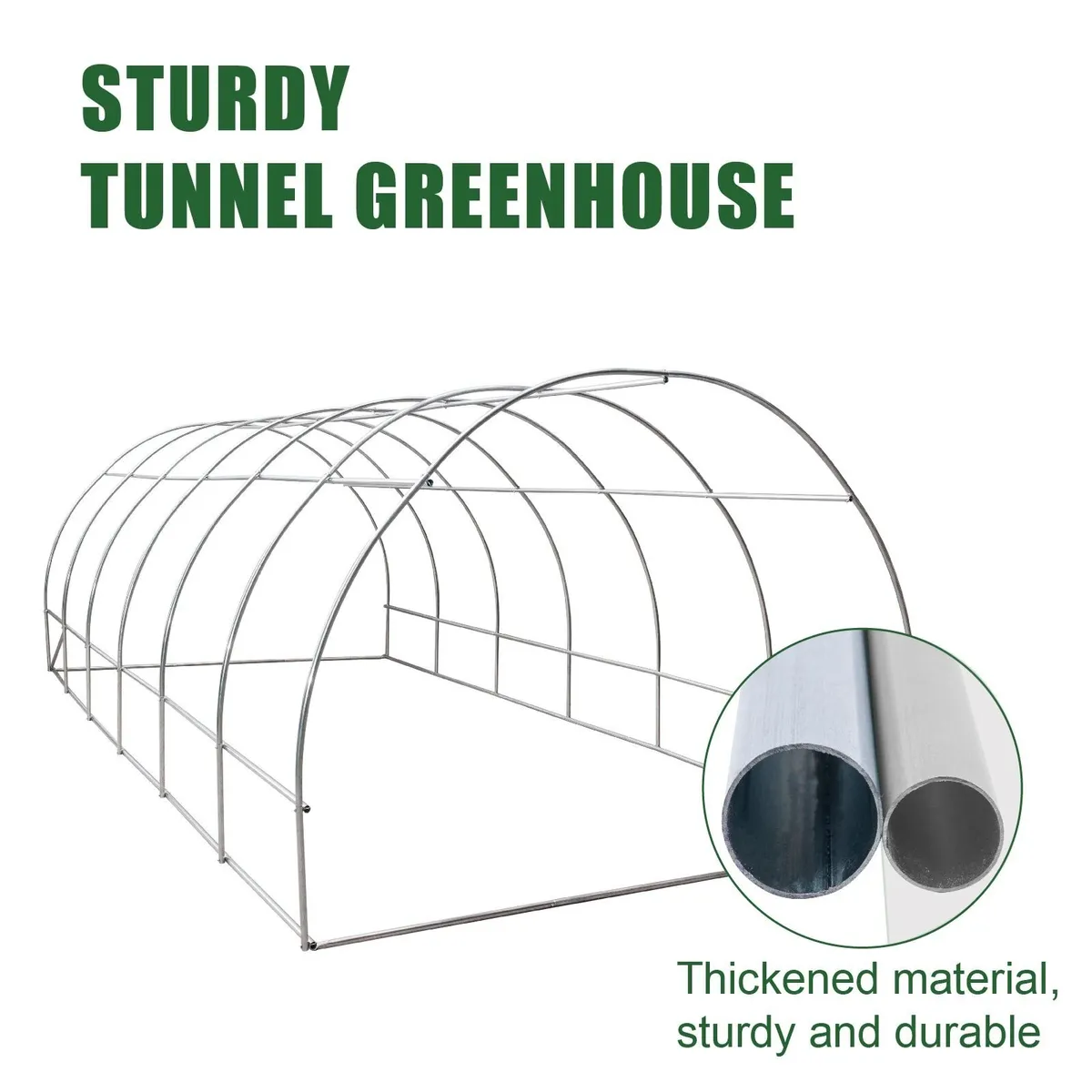 BIRCHTREE Polytunnel Galvanised Frame Greenhouse - Image 3