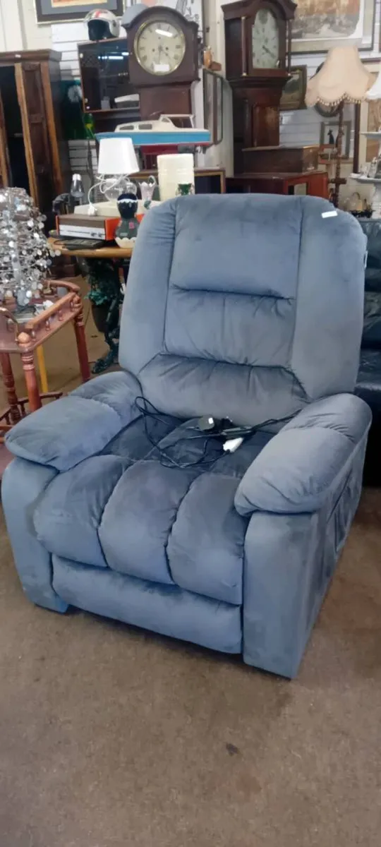 Modern Grey Velvet Recline Armchair
