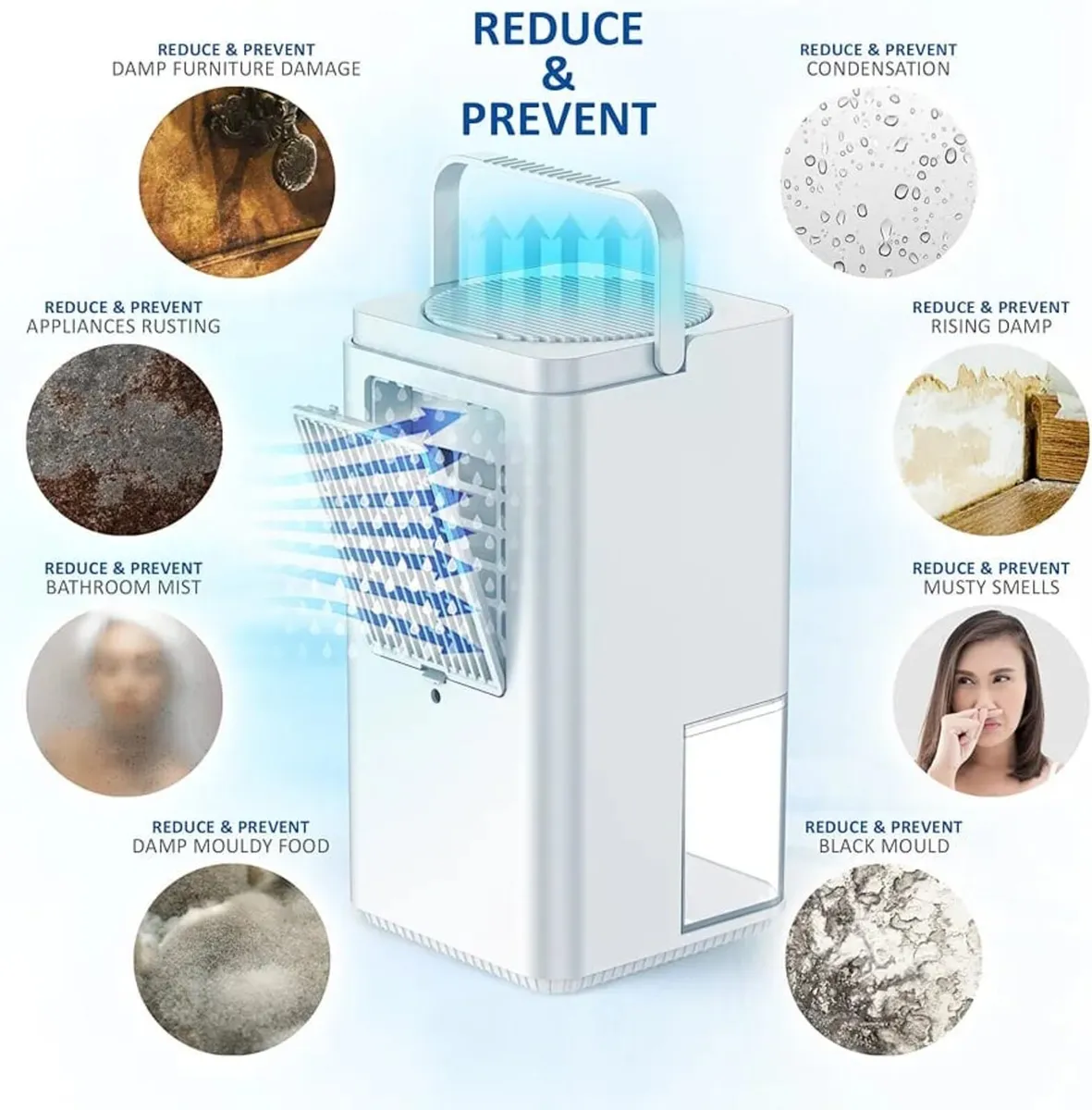 Mini Dehumidifier for Home Damp - 1400ml Portable - Image 3