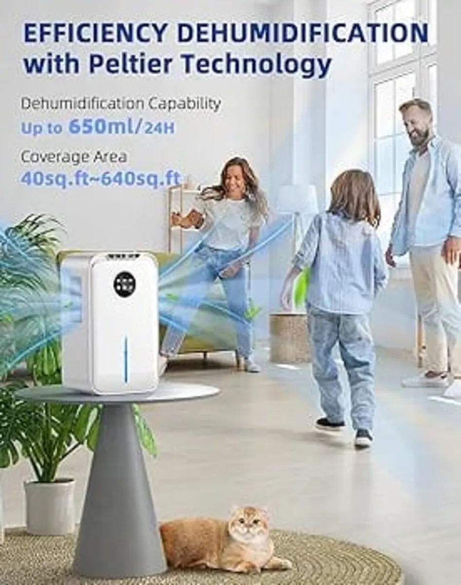 Dehumidifier, 2500ML Dehumidifiers for Home, Quiet - Image 3