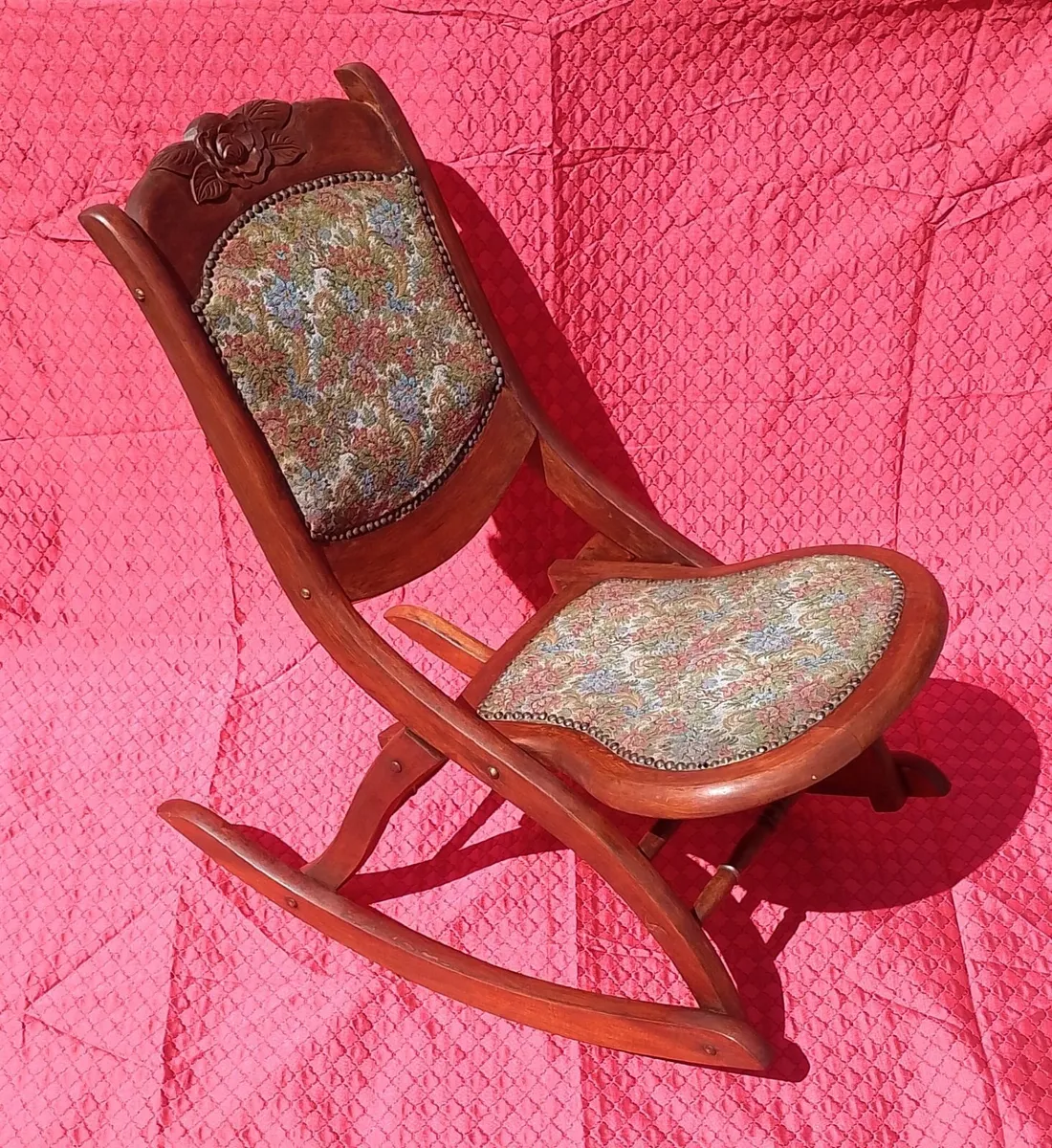 Antique folding rocking chair nursery - Image 1