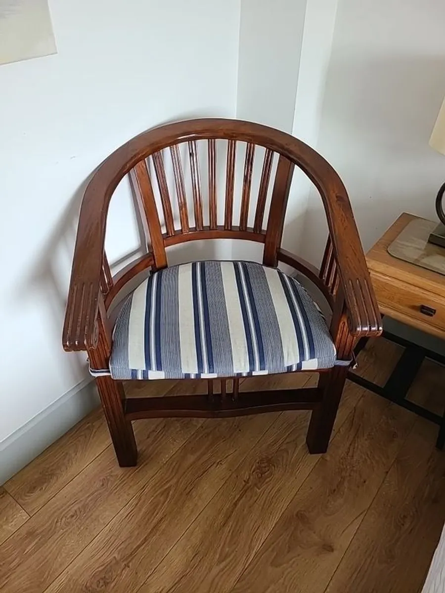 Large Wooden Tub Chair - Image 2