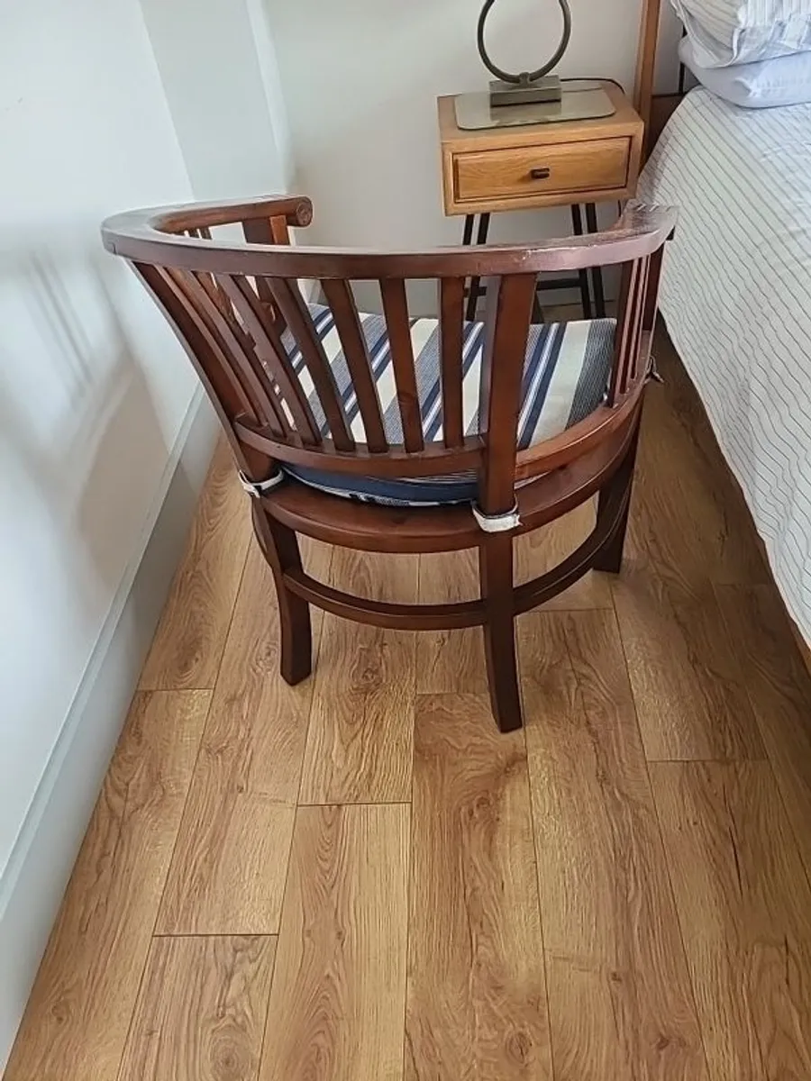 Large Wooden Tub Chair - Image 3