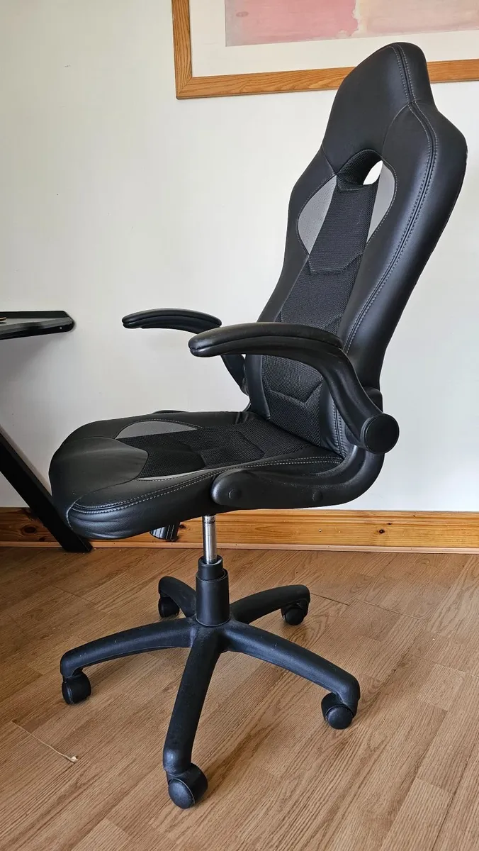 Sleek Black & Grey Ergonomic Office Chair - Image 3