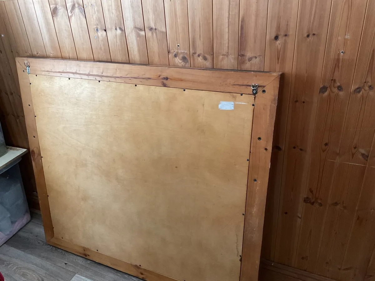 Large oak framed bevelled mirror - Image 3