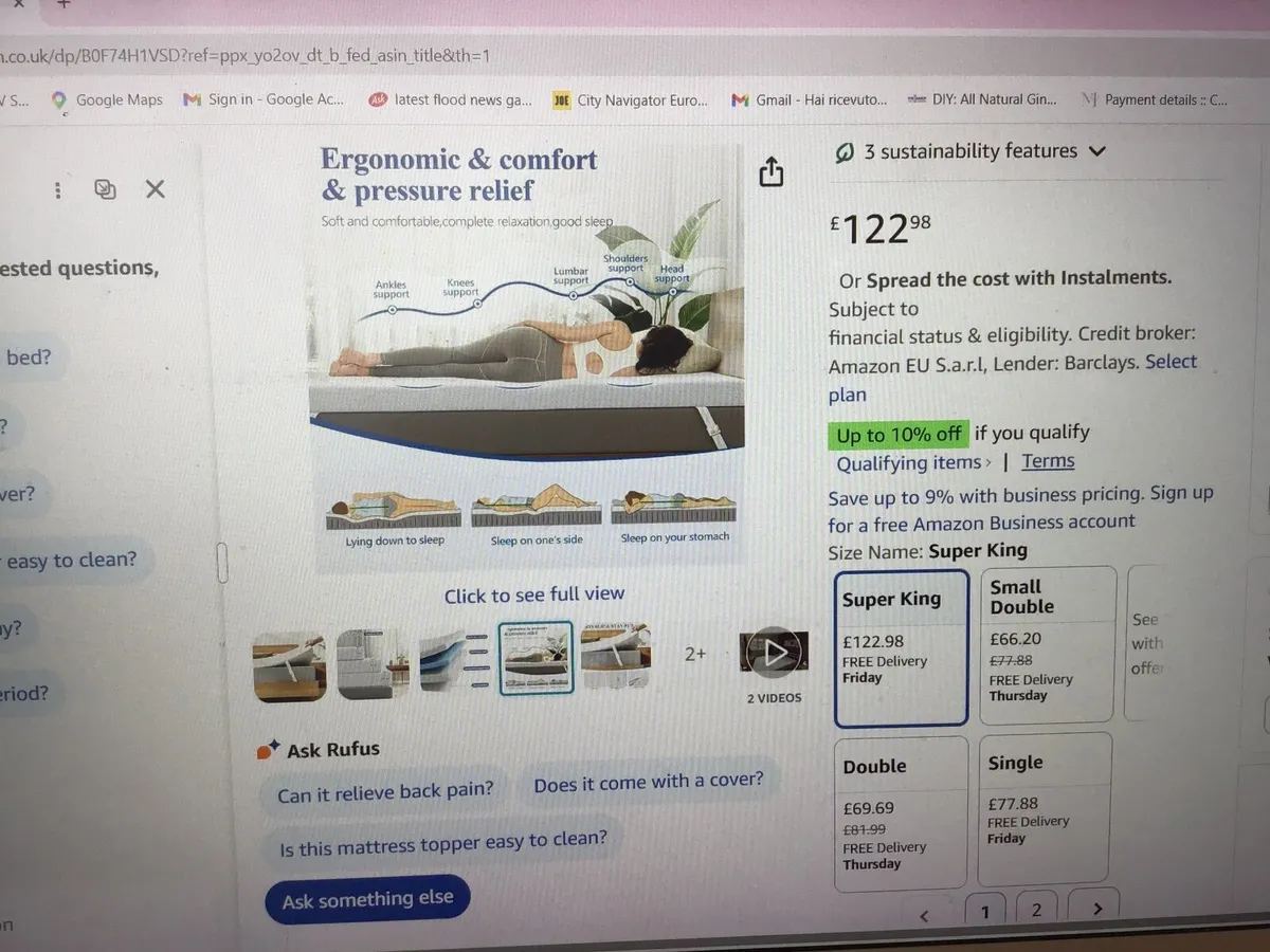 Brand new mattress topper super king size - Image 3