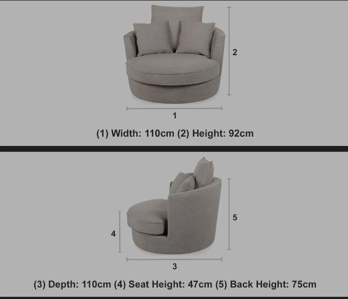 Grey swivel chair - Image 2