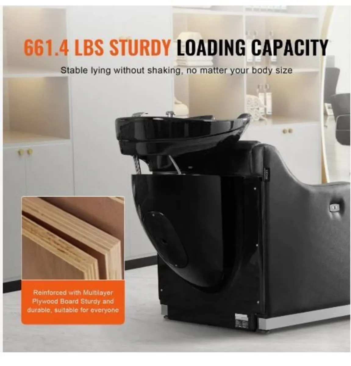 Shampoo Backwash Chair, 661.4LBS Loading - Image 3