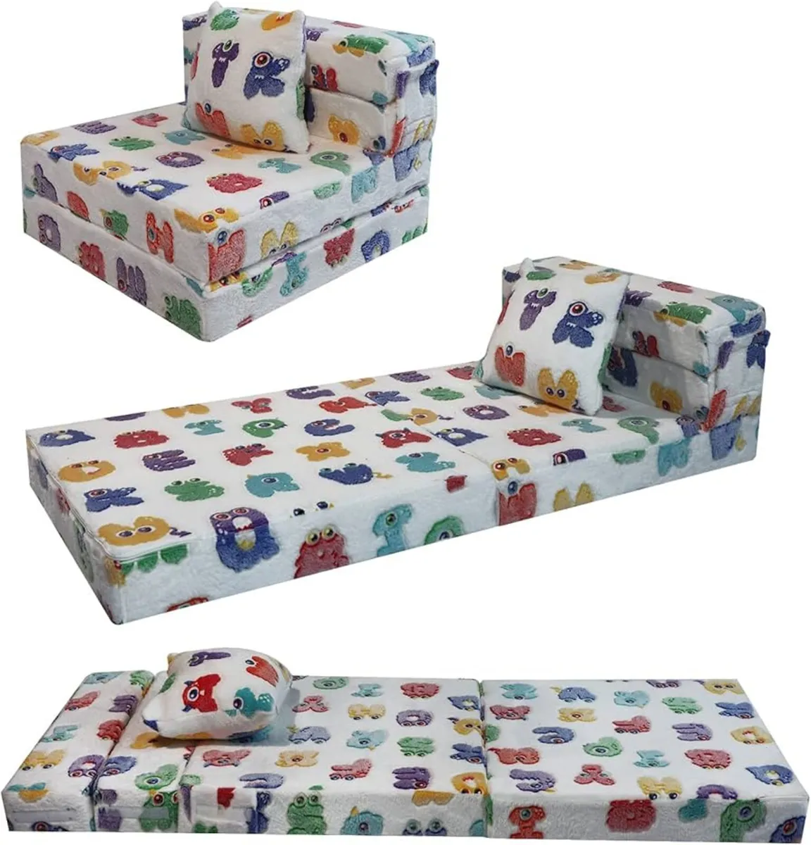 Kids Sofa Bed, Toddler Floor Mattress Glow in The - Image 1
