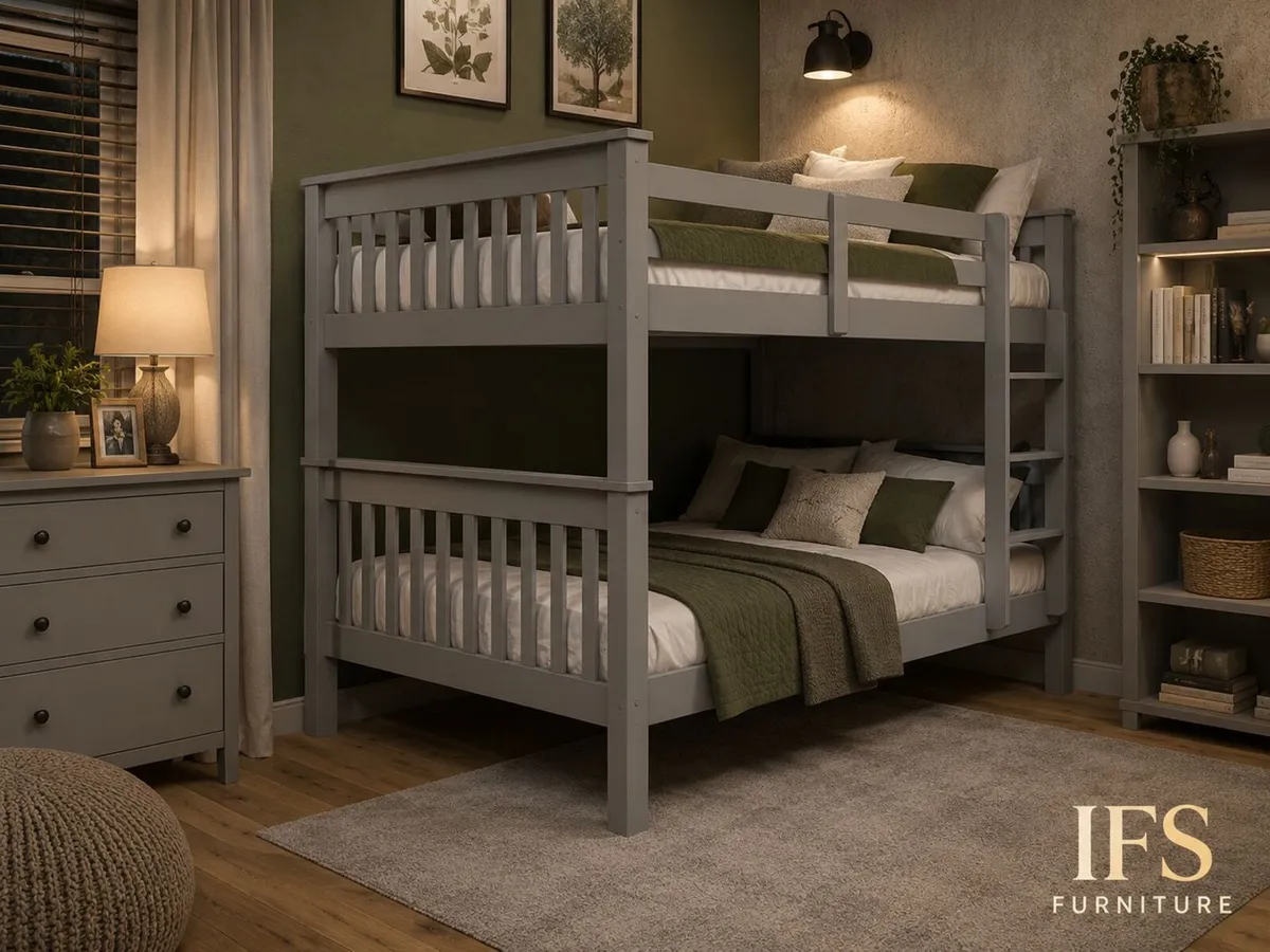 🔥 QUAD BUNK BED  4Ft DOUBLE OVER DOUBLE  SOLID - Image 1