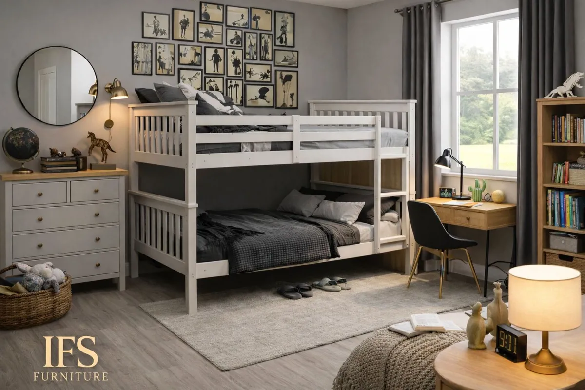 🔥 QUAD BUNK BED  4Ft DOUBLE OVER DOUBLE  SOLID - Image 2