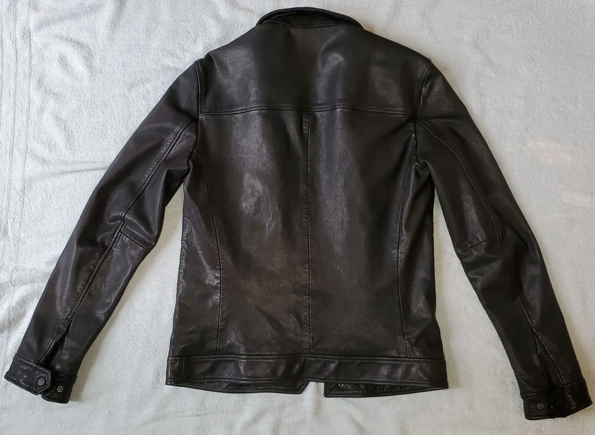 New....AllSaints Luck Black Leather Jacket - Image 4