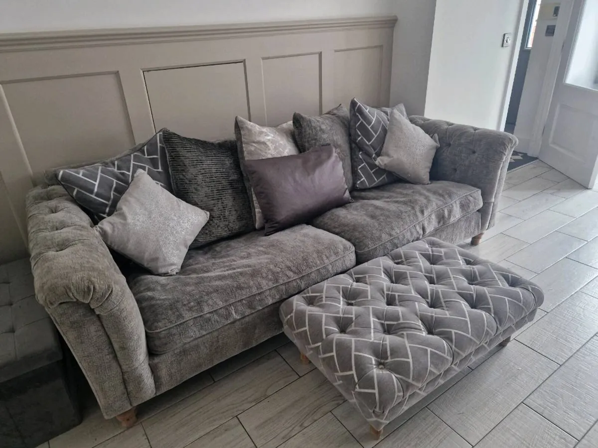 4 Seater Couch and Footstool - Image 1