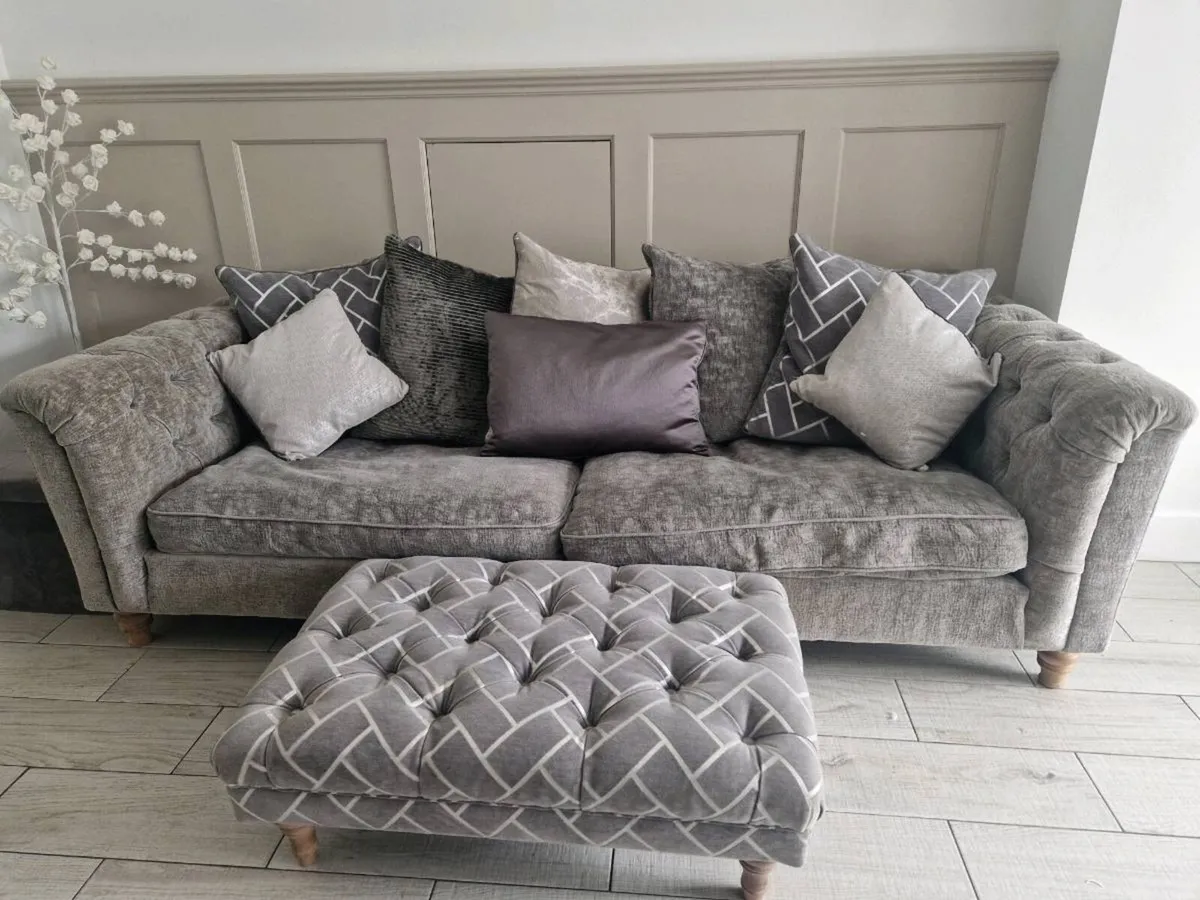 4 Seater Couch and Footstool - Image 2