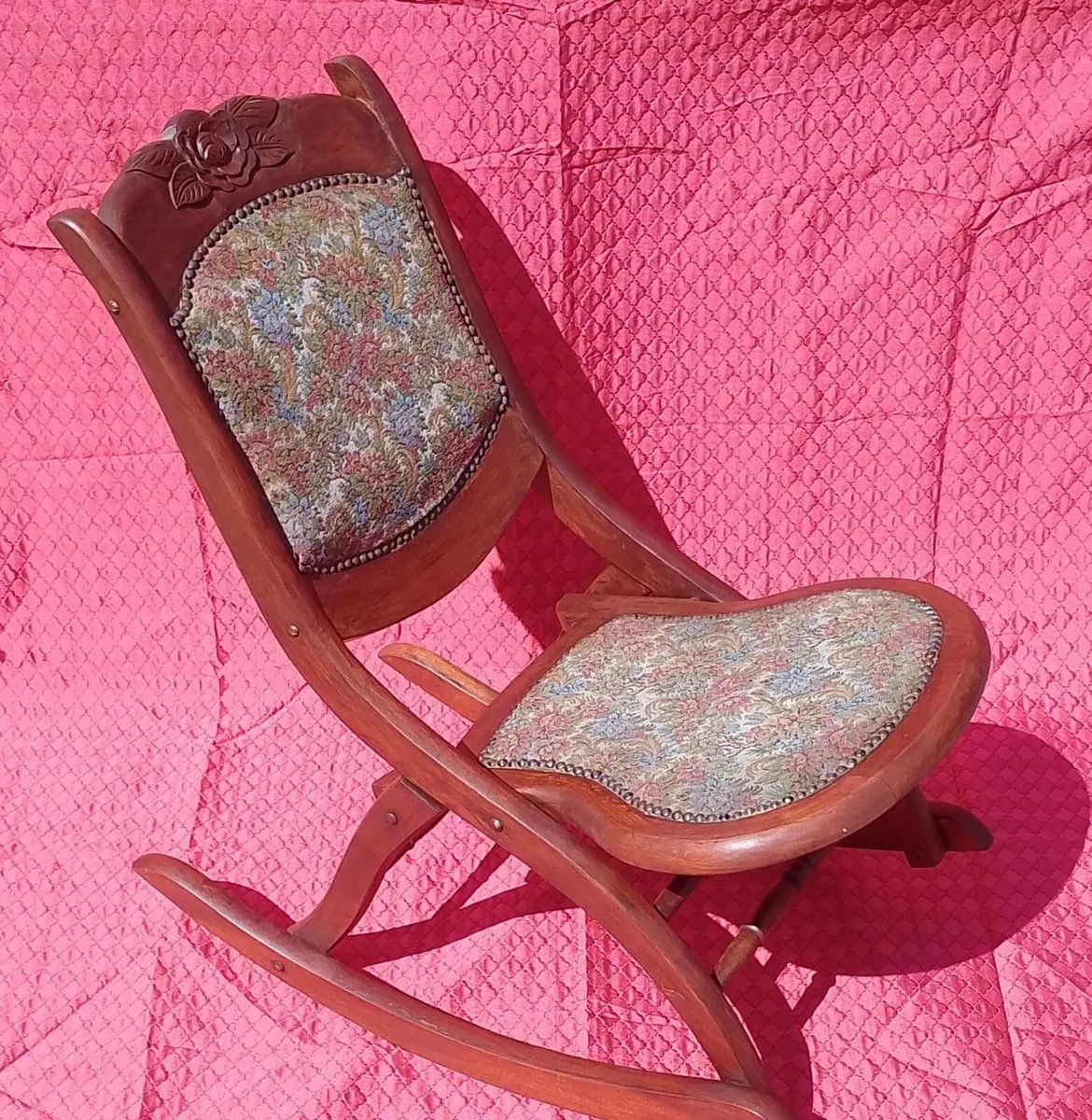 Antique folding rocking chair nursery - Image 2