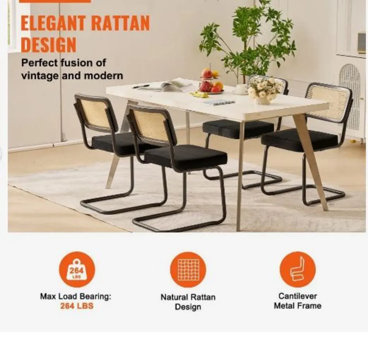 Rattan Chairs, Set of 4 - Image 1