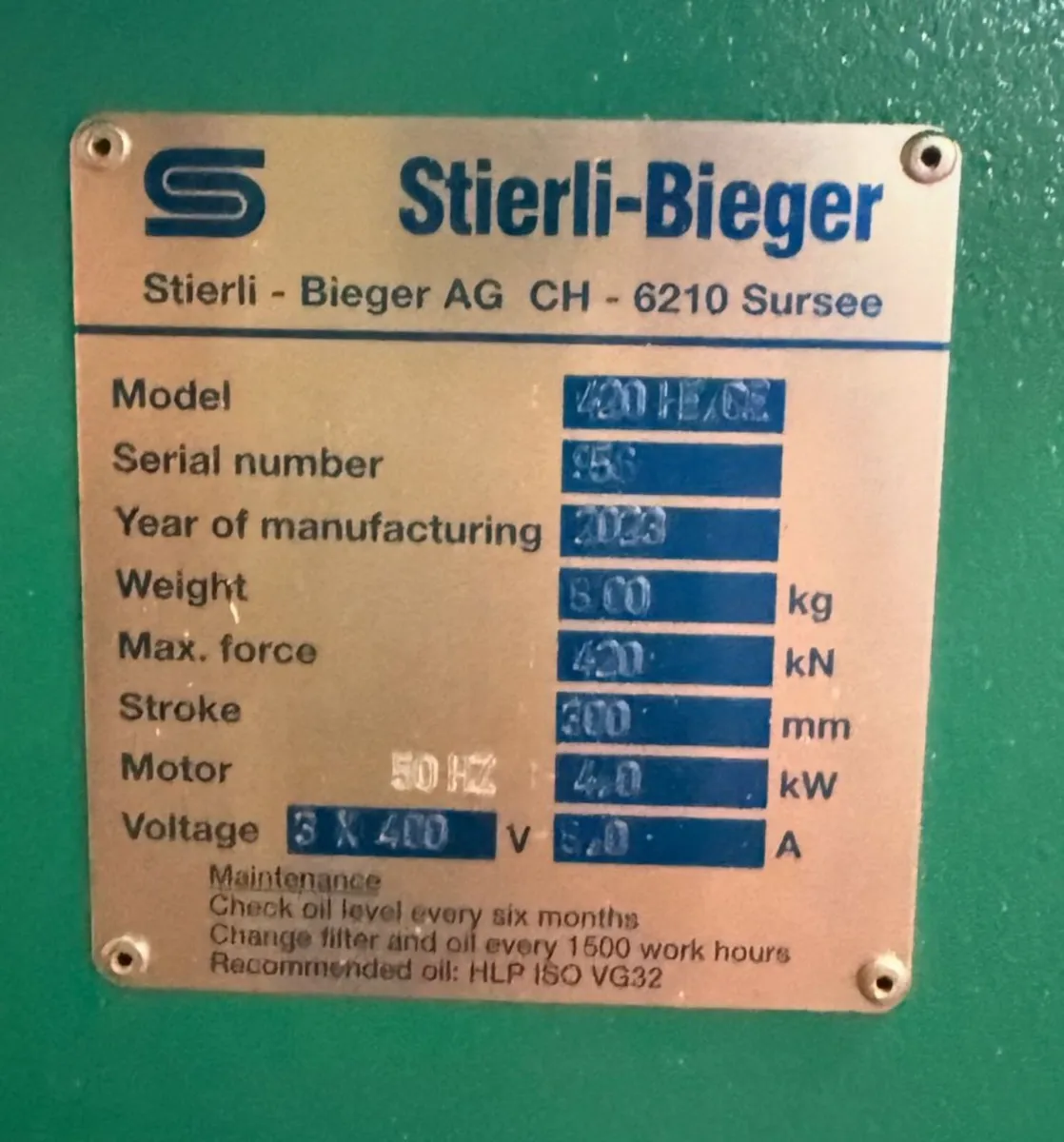 Stierli-Bieger Bending Machine **Online Auction** - Image 4