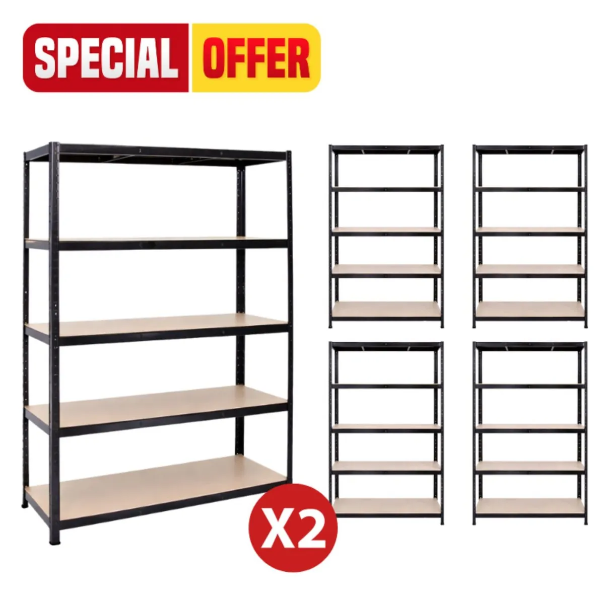 10x bays of flatpack shelving - Image 1