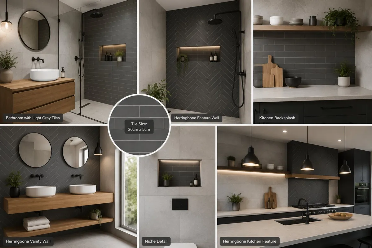 Equipe grey gloss tiles - Image 1