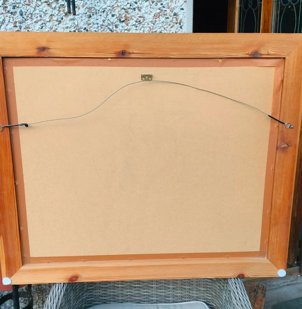 Large pine framed picture with glass. Ready to han - Image 3
