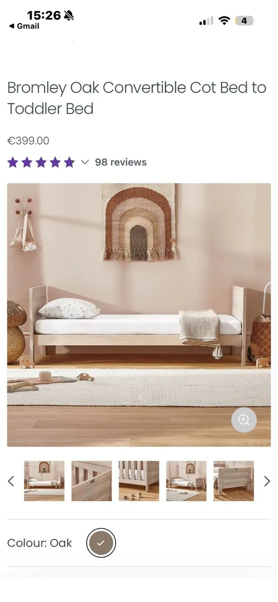 Cot bed cream - Image 2