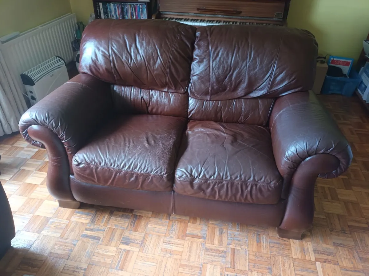 2 Seater Brown Leather Couch