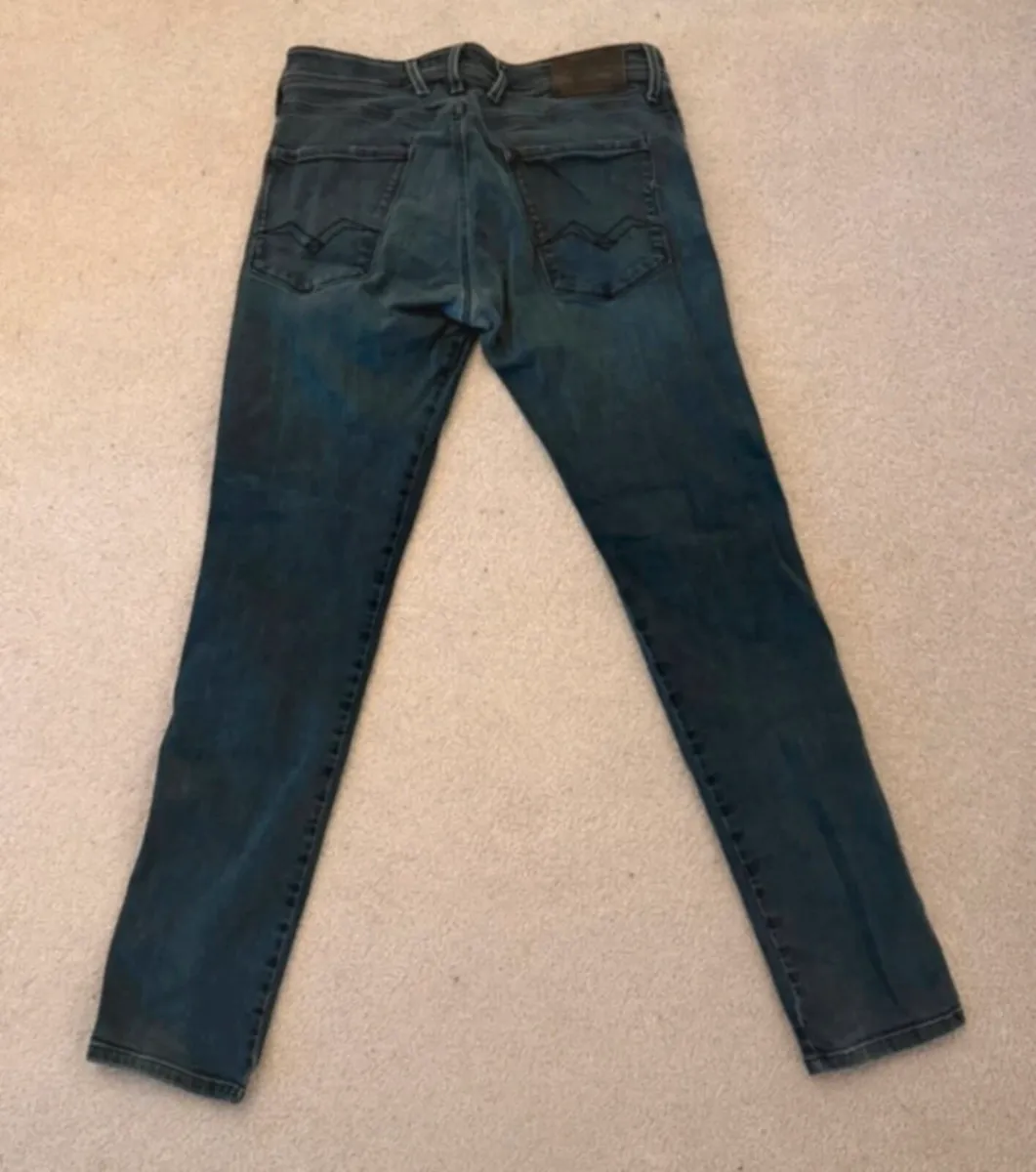 Men’s Replay Black Tight fit stretch denim jeans - Image 2