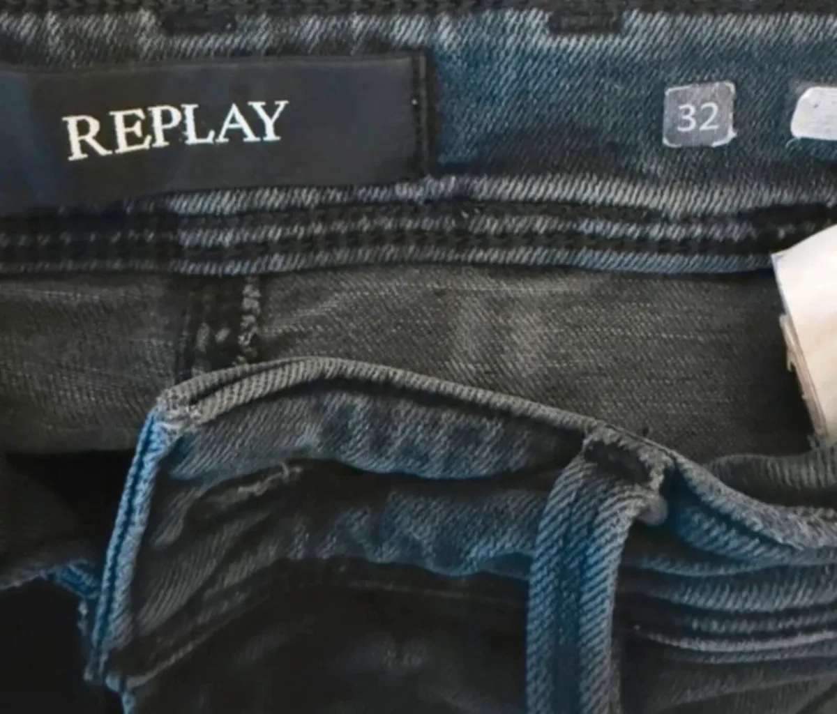 Men’s Replay Black Tight fit stretch denim jeans - Image 3